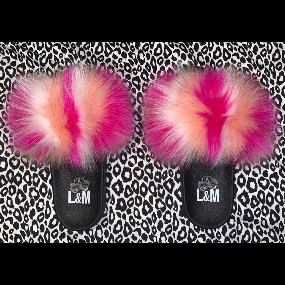 Strawberry Shortcake fur slides